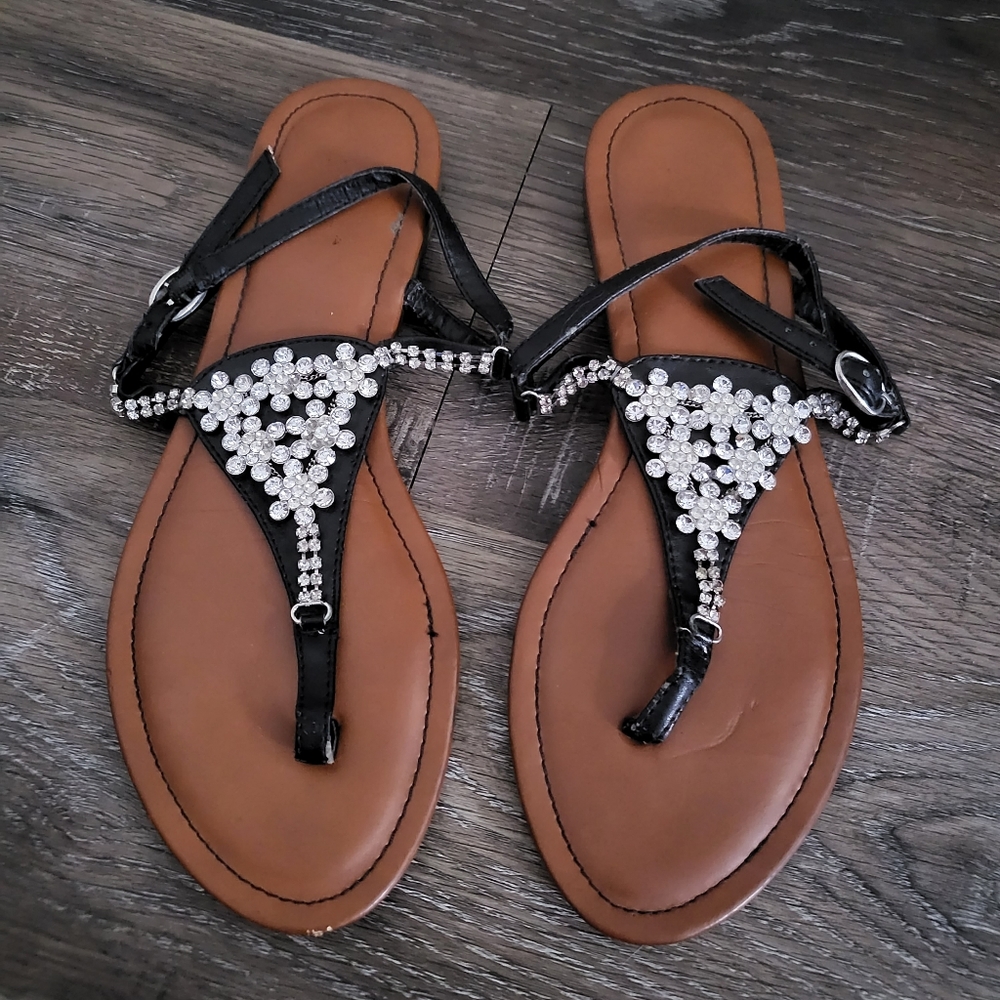 ☀️💚rhinestone sandals